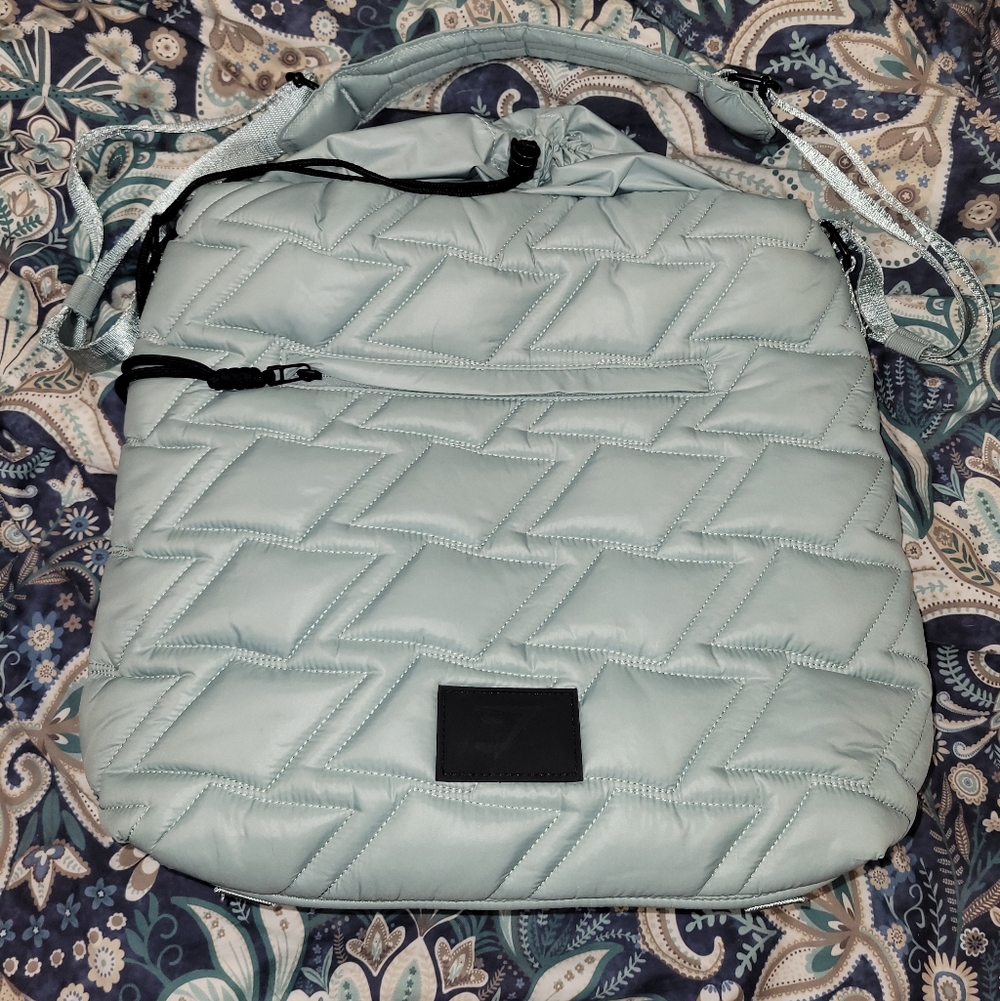 Gymshark Light Blue/Mint Quilted Tote Bag